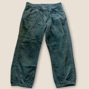 Levis‎ Vintage Womens Big E Green Corduroy Cropped Capri Distressed Pants